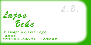 lajos beke business card